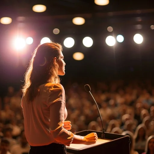 Founder presenting on stage